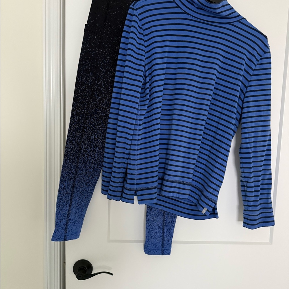 Talbots elegant leggings and matching  high neck striped top